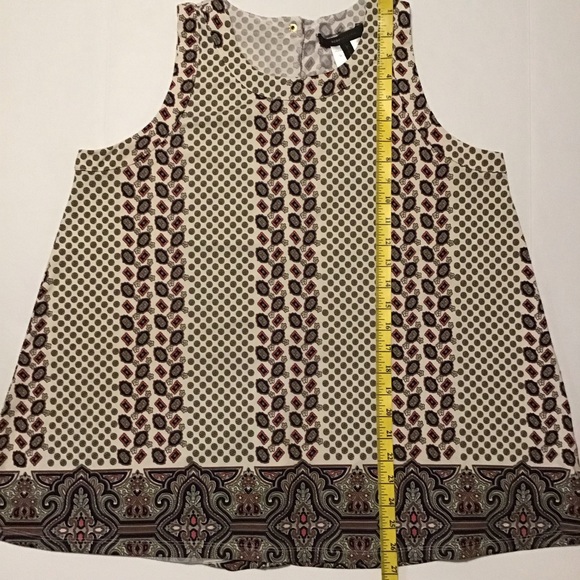 BCBG Maxazria tunic top sleeveless paisley print multicolor - Picture 4 of 8